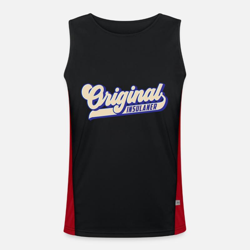 Original Insulaner | Stolzer Inselbewohner Funktionelles Kontrast-Tank Top für Männer 