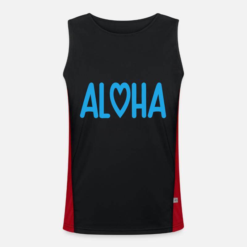 Amour du cœur Aloha | Couleur changeable Débardeur respirant contrasté Homme 