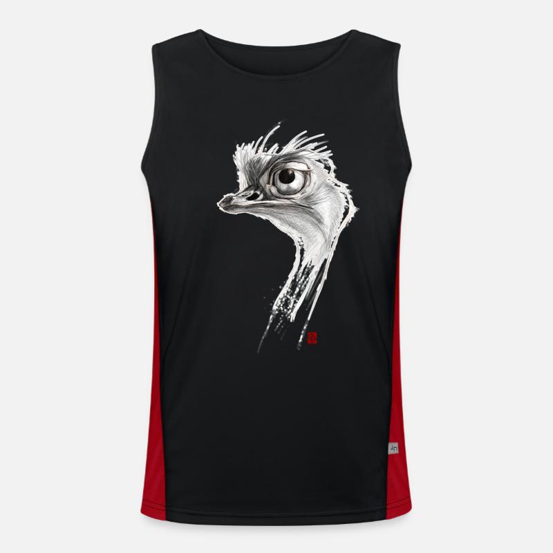 Sketchy Ostrich Men's Functional Contrast Tank Top 