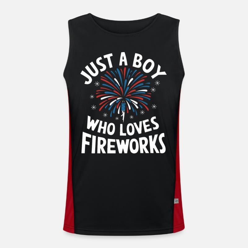 Pyrotechnics Fireworks Pyrotechnics - Men's Functional Contrast Tank Top  - black/red