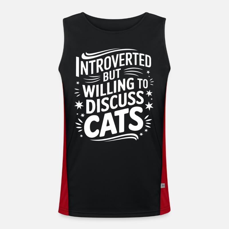 Introvert, antisocial, introvert - Men's Functional Contrast Tank Top  - black/red