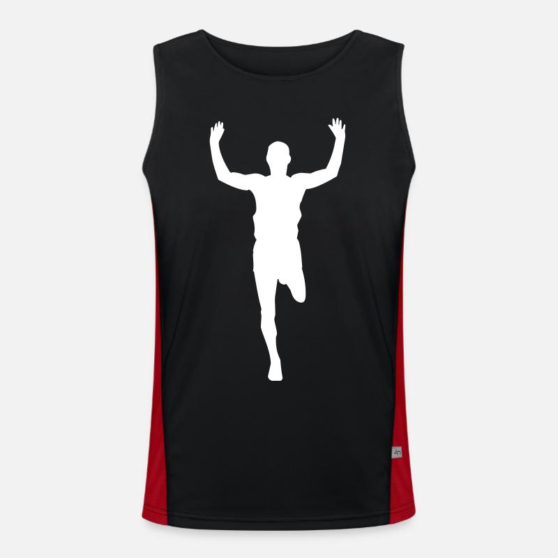 Marathon marathon runner - design - Men's Functional Contrast Tank Top - black/red