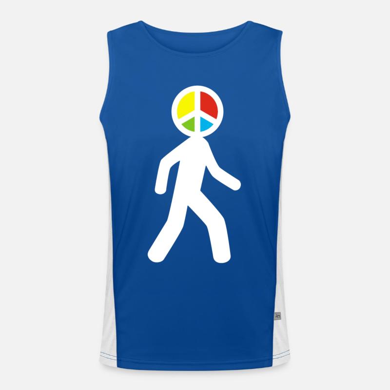Man of Peace (white) Men's Functional Contrast Tank Top 