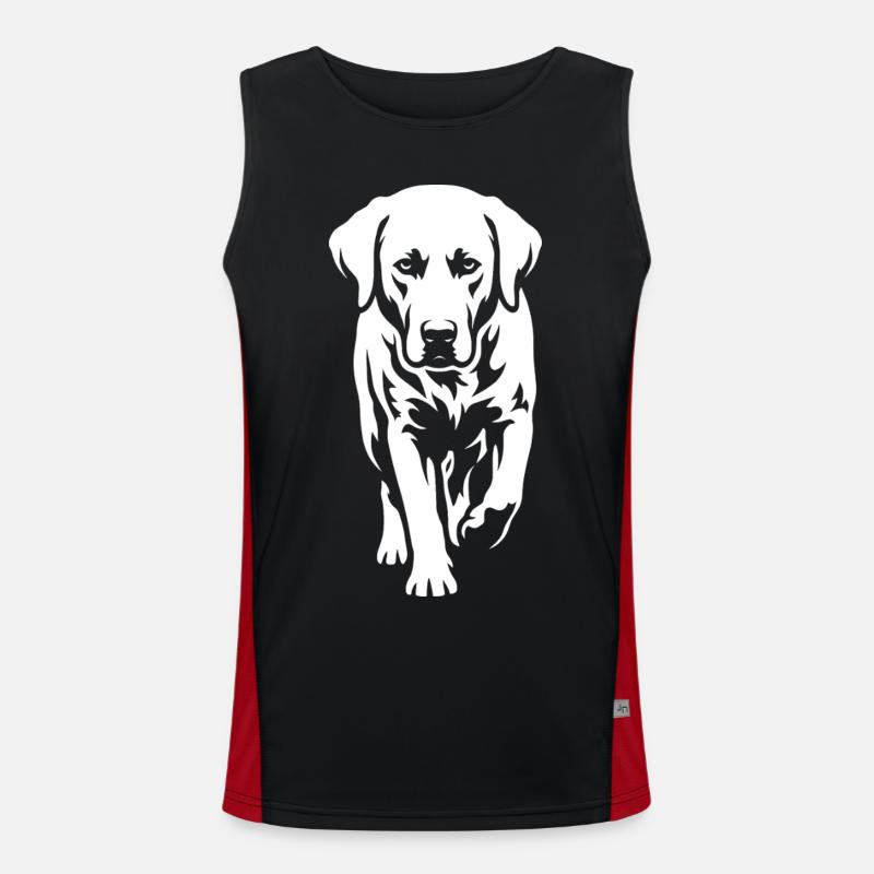 Labrador – Timeless elegance - Men's Functional Contrast Tank Top  - black/red