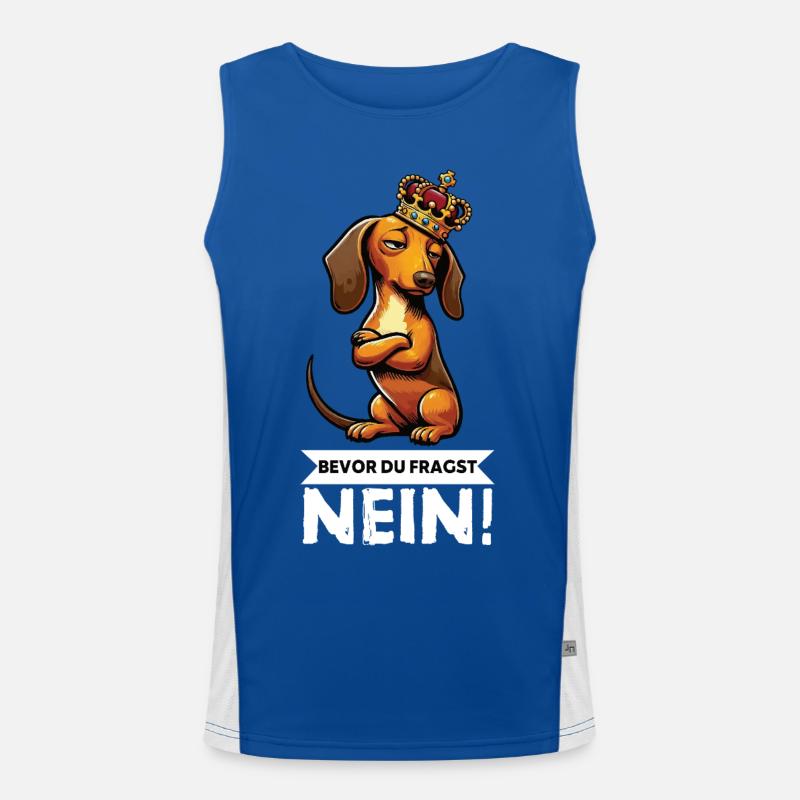 Avant que vous ne demandiez : teckel, propriétaire de teckel, propriétaire de teckel Débardeur respirant contrasté Homme 