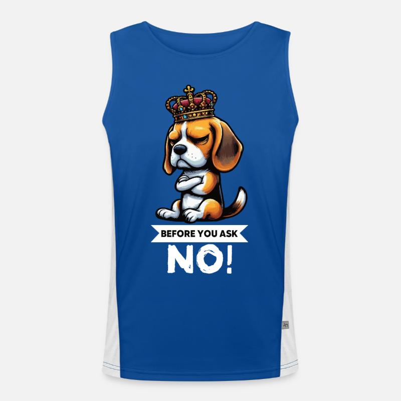 Before You Ask Beagle Beaglebesitzer Beaglehalter Funktionelles Kontrast-Tank Top für Männer 