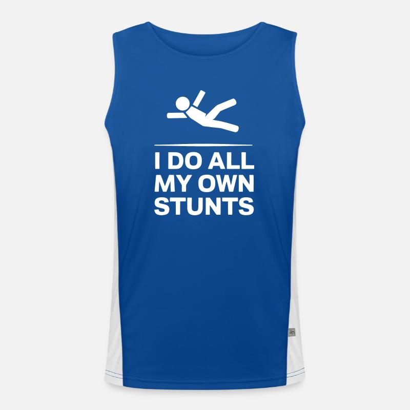 Strichmännchen Spruch Ich mache alle meine eigenen Funktionelles Kontrast-Tank Top für Männer 
