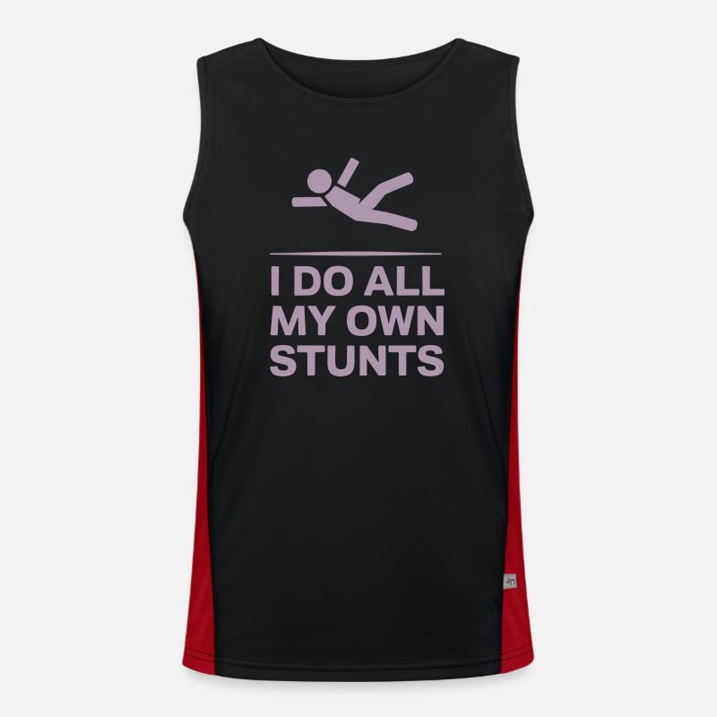 Strichmännchen Spruch Ich mache alle meine eigenen Funktionelles Kontrast-Tank Top für Männer 