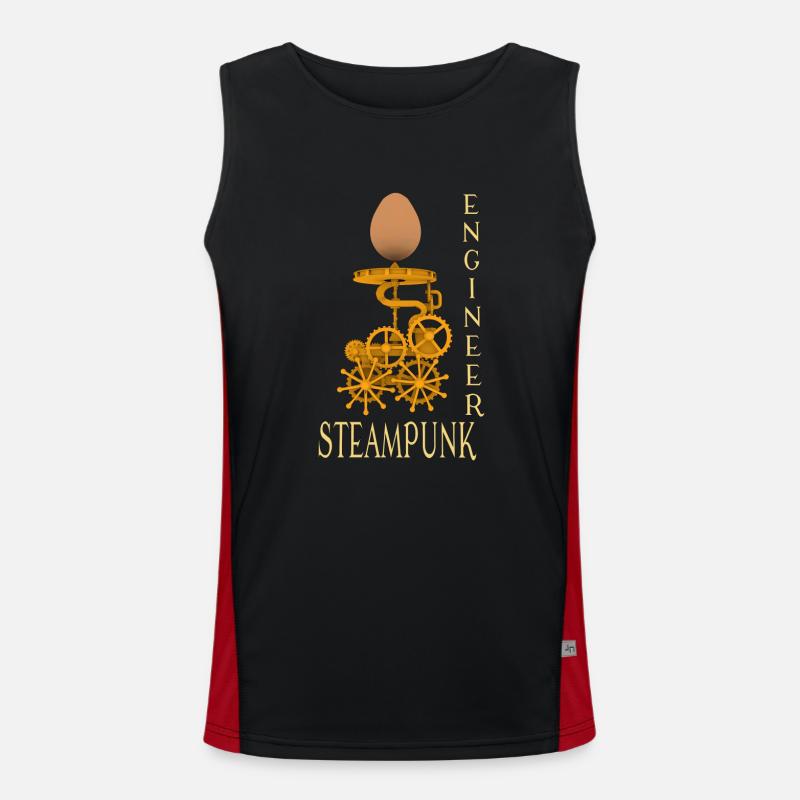 Steampunk Engineer Funktionelles Kontrast-Tank Top für Männer 