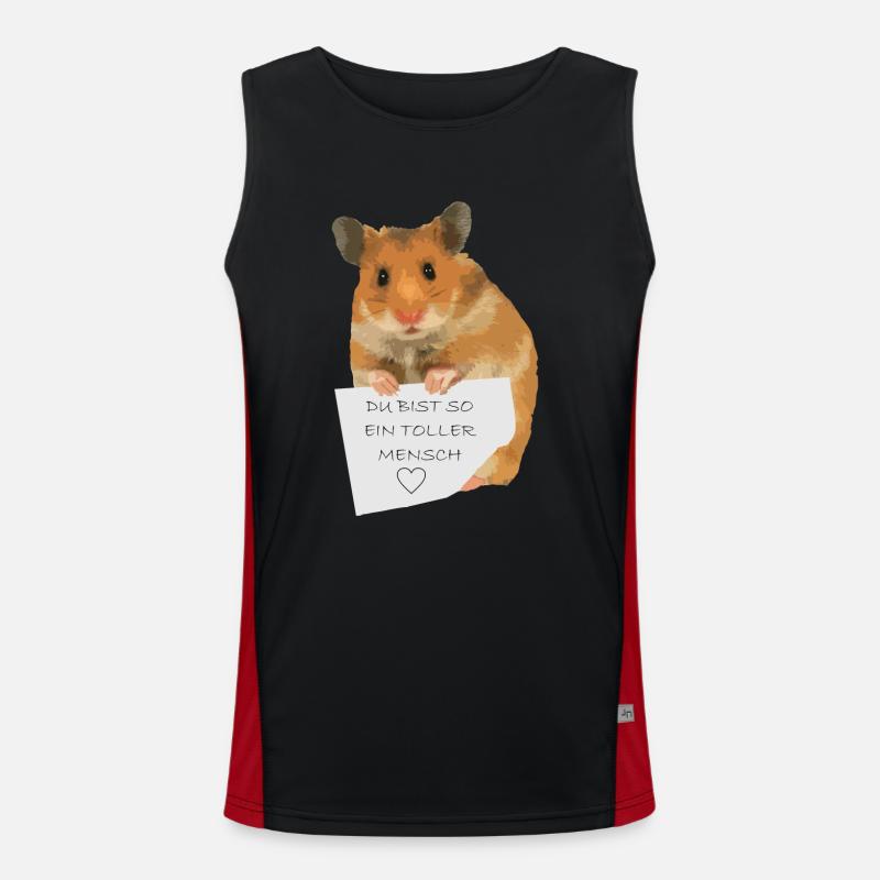 Hamster Zettel Botschaft - Toller Mensch bist Funktionelles Kontrast-Tank Top für Männer 
