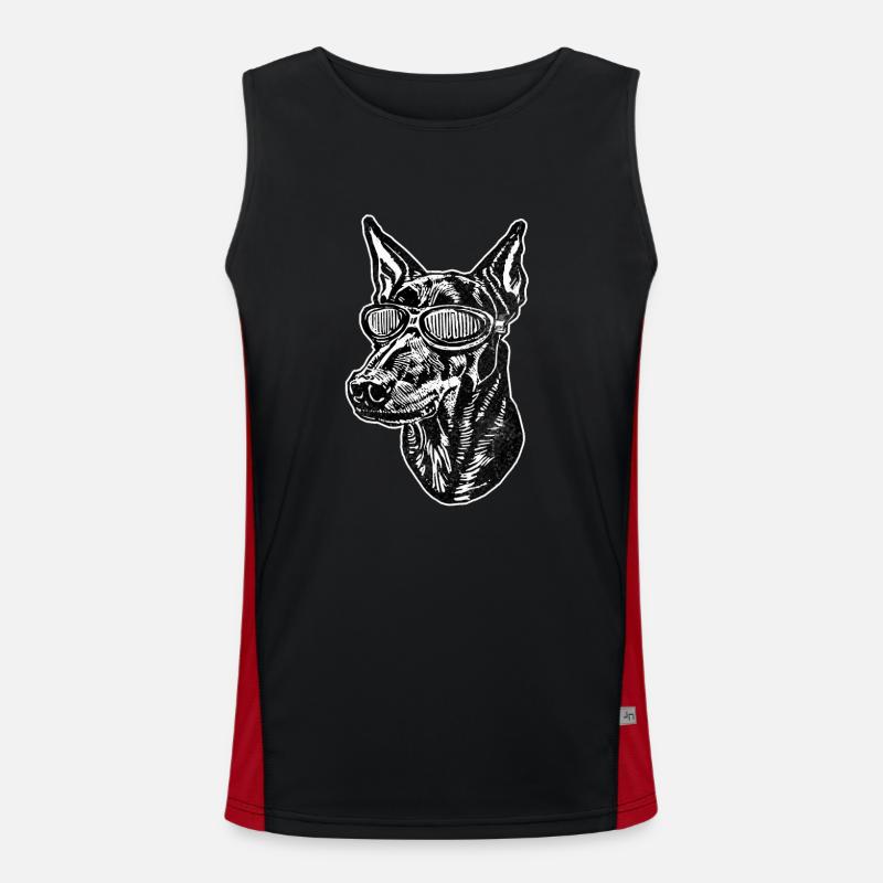 Dobermann Funktionelles Kontrast-Tank Top für Männer 