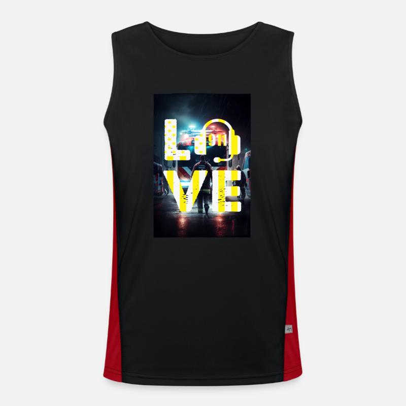 Liebe Notfall-Disponenten Funktionelles Kontrast-Tank Top für Männer 