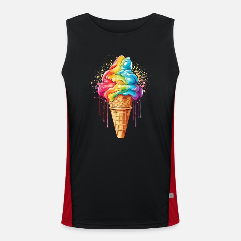 lbgtq Eis Regenbogenfarben Funktionelles Kontrast-Tank Top für Männer 