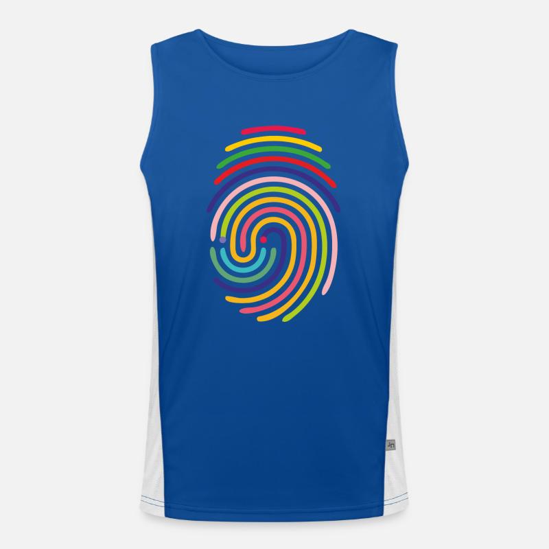 rainbow spiral lines. Men's Functional Contrast Tank Top 