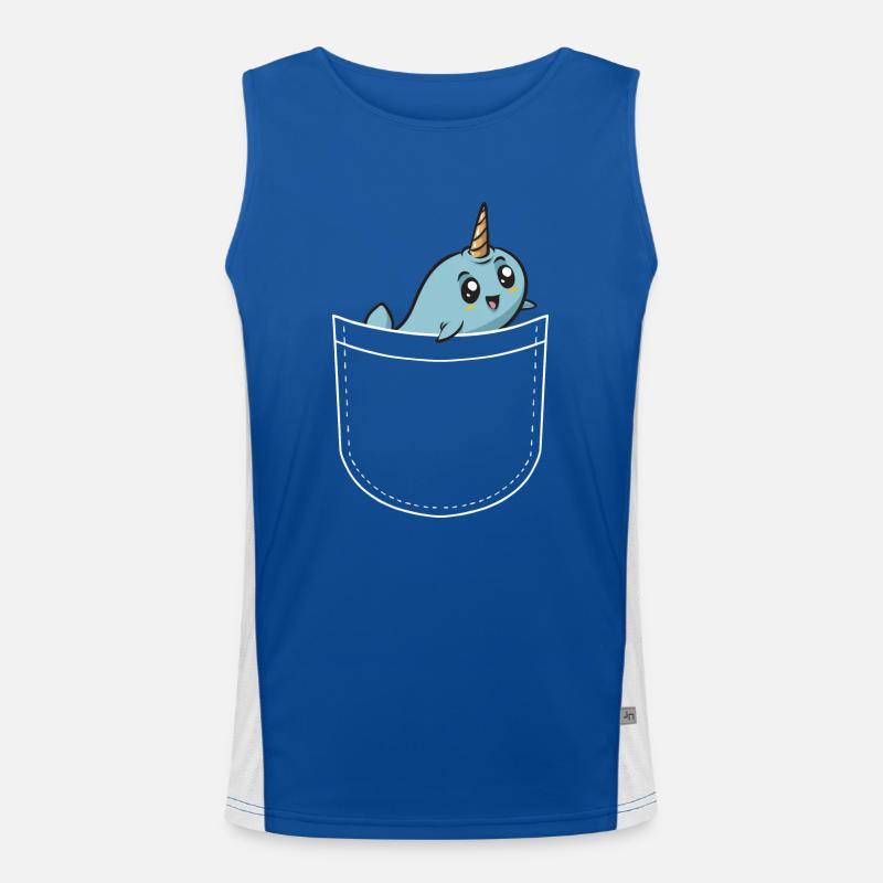 Narwal Einhornwal Funktionelles Kontrast-Tank Top für Männer 