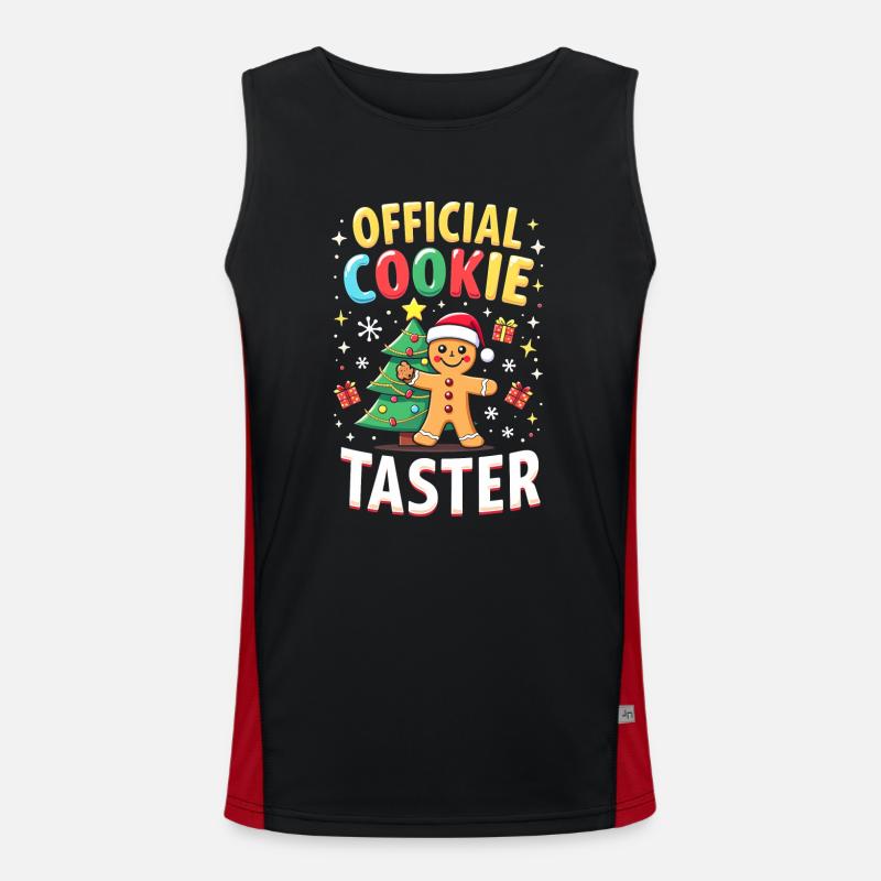 Official Cookie Button - Men's Functional Contrast Tank Top  - black/red