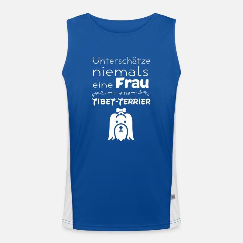 Tibet Terrier Funktionelles Kontrast-Tank Top für Männer 