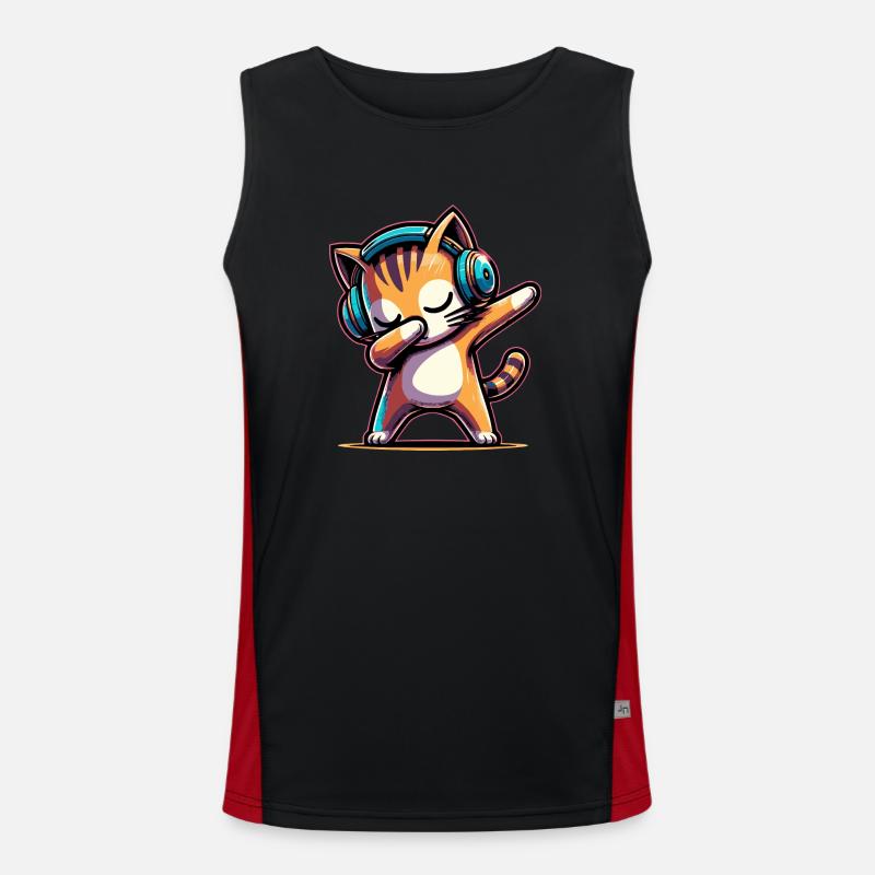 Dabbing Cat Débardeur respirant contrasté Homme 
