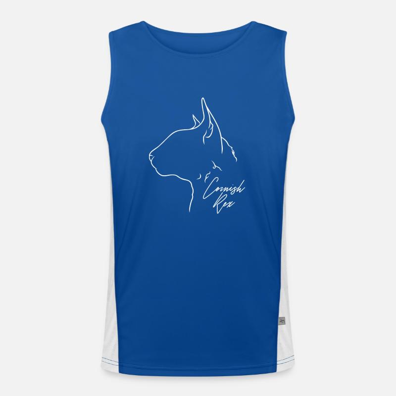 Cornish Rex Profil Katzen Katze Wilsigns Funktionelles Kontrast-Tank Top für Männer 
