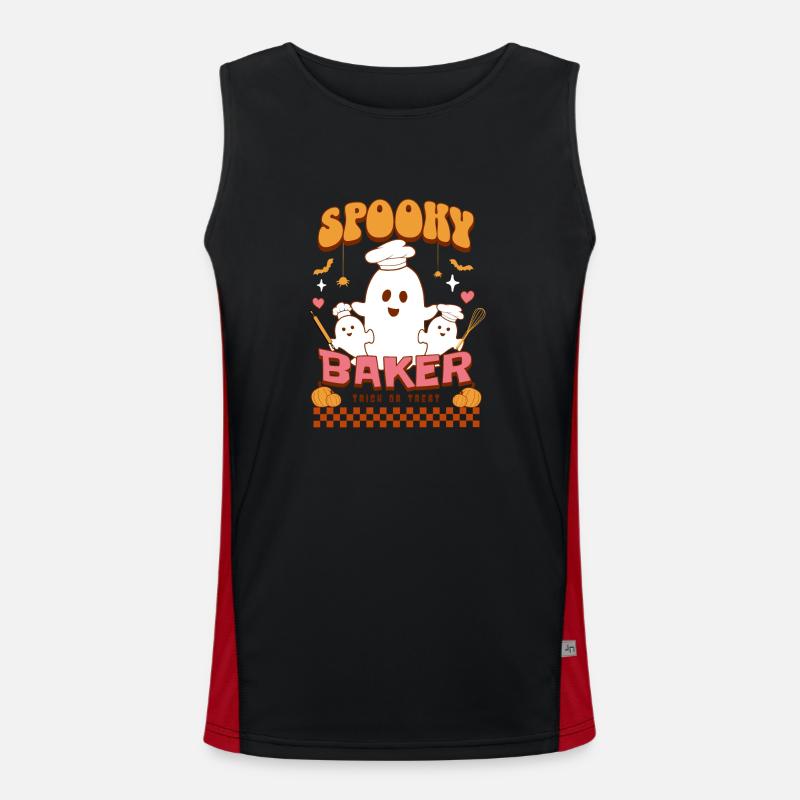 Spooky baker Halloween Tea - Baking ghost T-shirt Men's Functional Contrast Tank Top 