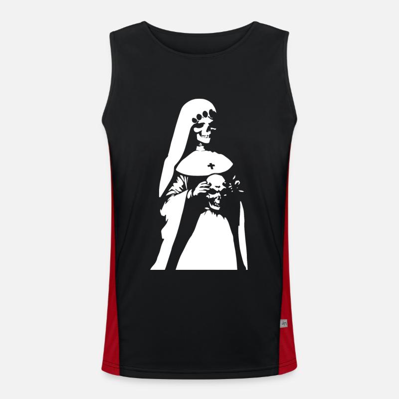 Fesseln Sie das Übernatürliche in Horror Nun, Sa Funktionelles Kontrast-Tank Top für Männer 
