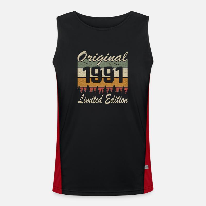 Vintage Geburtstag Original Geschenkidee 1991 Funktionelles Kontrast-Tank Top für Männer 