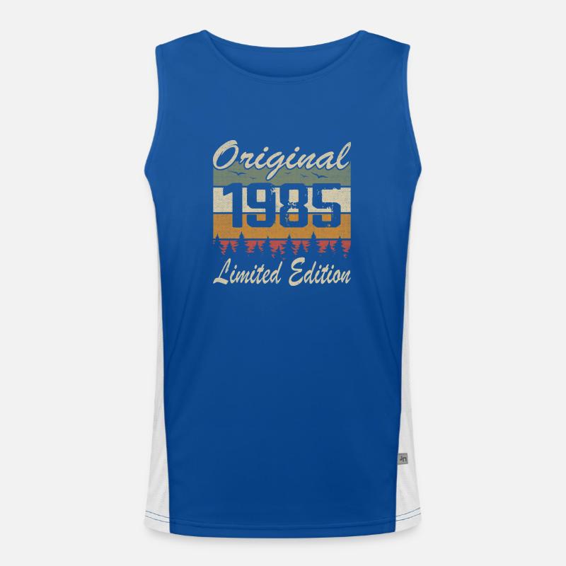 Vintage Geburtstag Original Geschenkidee 1985 Funktionelles Kontrast-Tank Top für Männer 