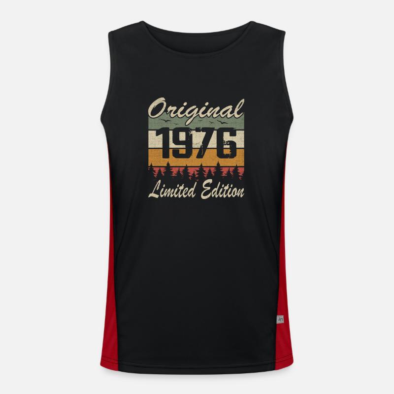 Vintage Geburtstag Original Geschenkidee 1976 Funktionelles Kontrast-Tank Top für Männer 