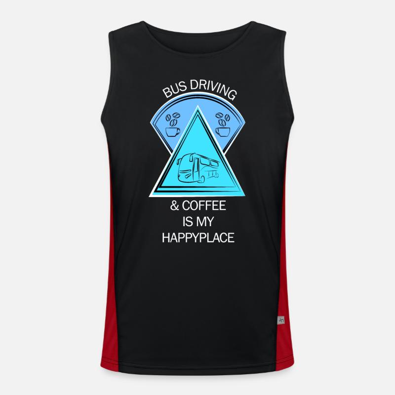 Bus Busfahrer Schulbus Autobus Busfahrerin Kaffee Funktionelles Kontrast-Tank Top für Männer 