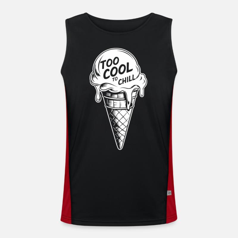 Too Cool to Chill – Eis mit Aussage Funktionelles Kontrast-Tank Top für Männer 