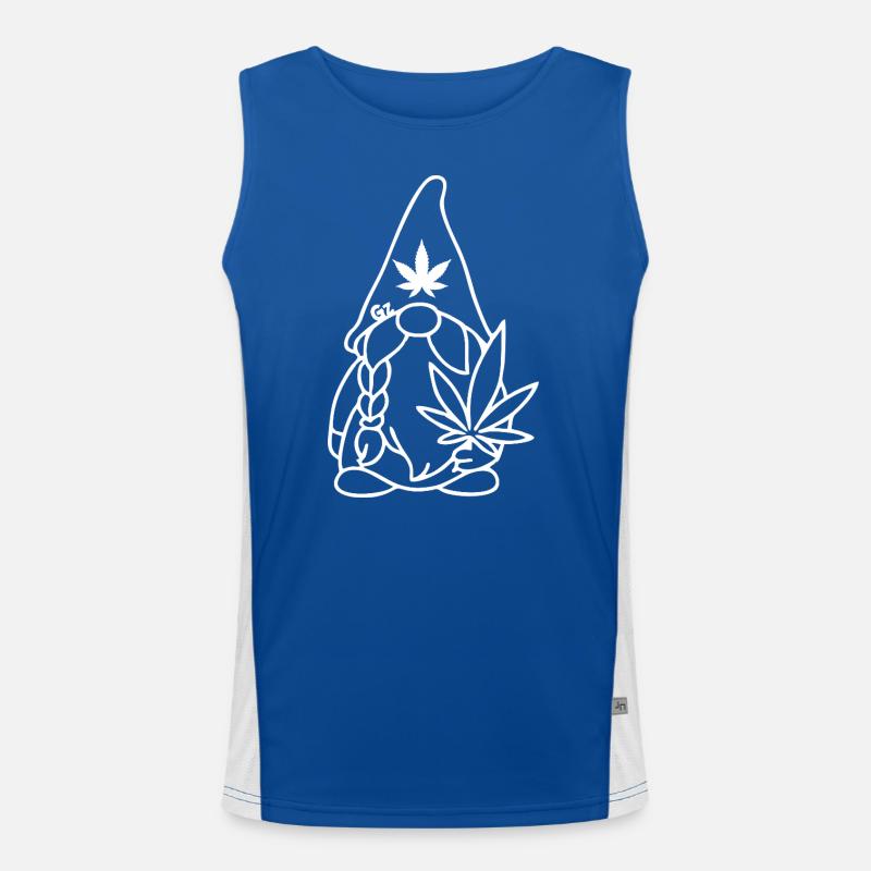 Wikingerzwerg Wikingerwichtel mit Hanfblatt Funktionelles Kontrast-Tank Top für Männer 