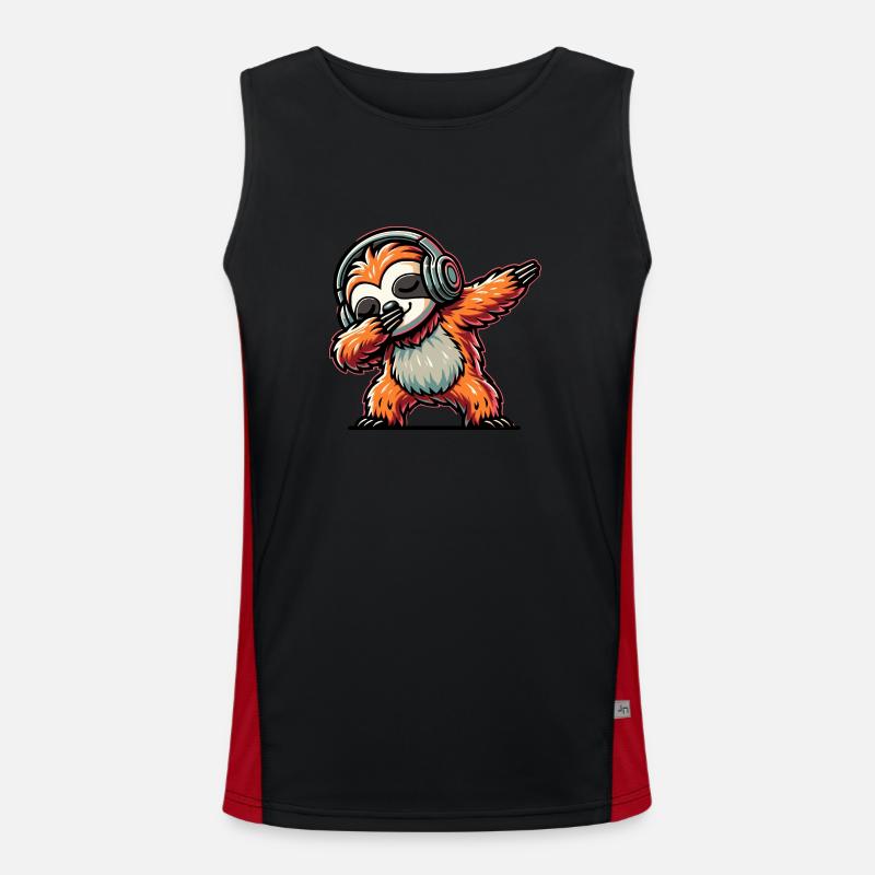 Dabbing Sloth Men's Functional Contrast Tank Top 