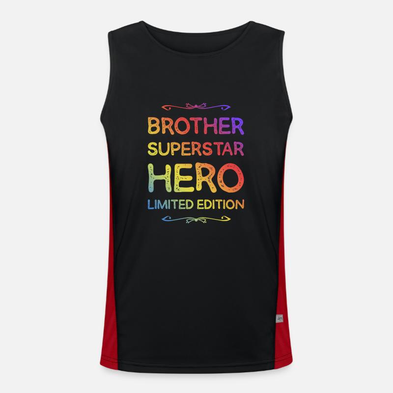 Bester Bruder Held Spruch Funktionelles Kontrast-Tank Top für Männer 