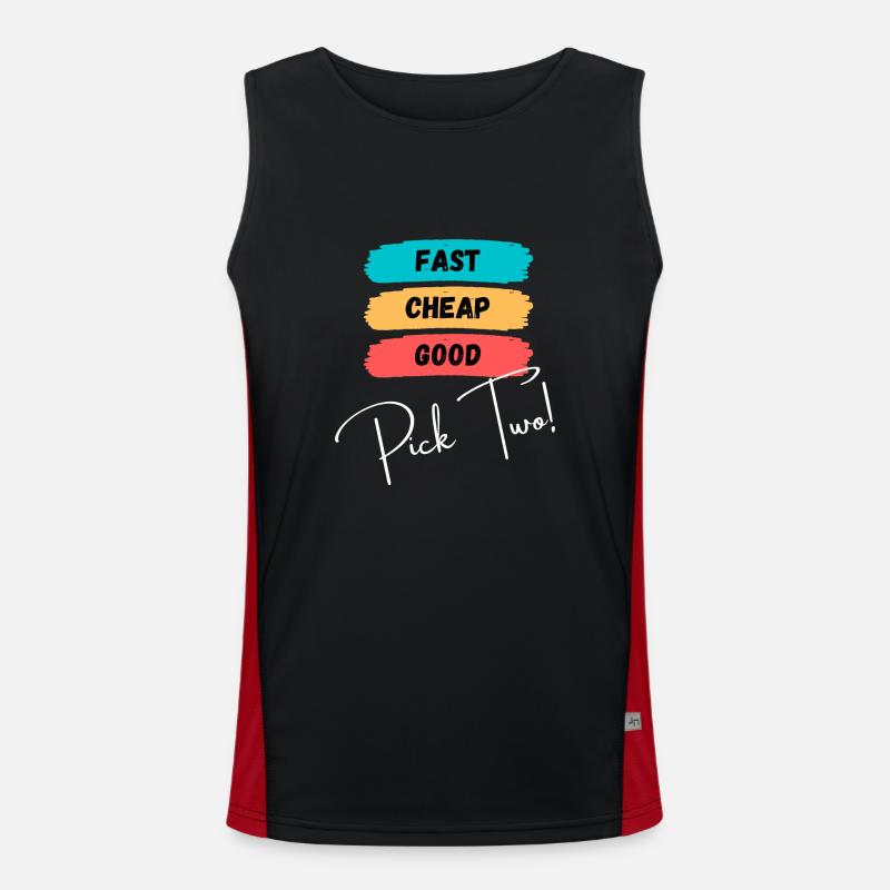 Fast, cheap, good - pick two! - Men's Functional Contrast Tank Top  - black/red