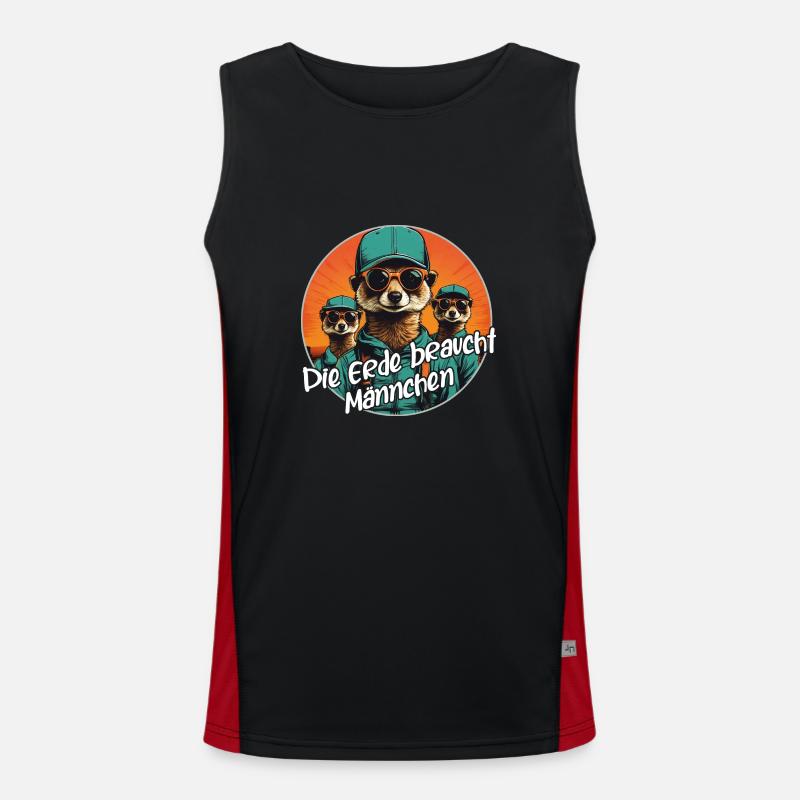 Coole Erdmännchen lustiger Erdmännchenspruch Funktionelles Kontrast-Tank Top für Männer 