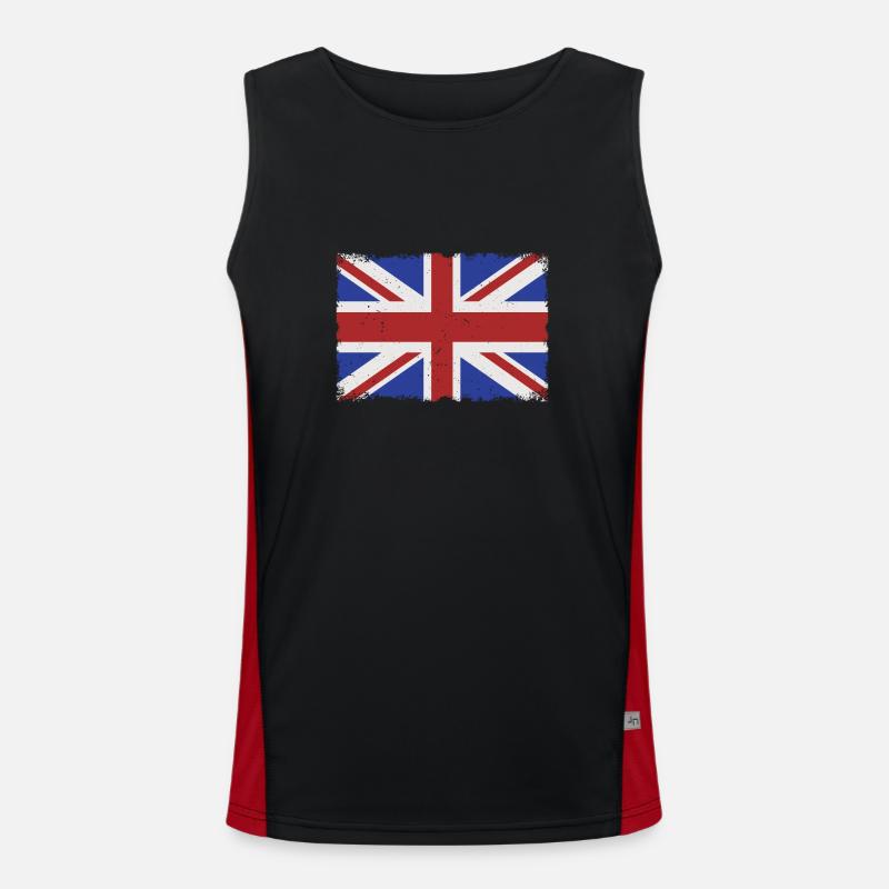 Grunge UK flag - Men's Functional Contrast Tank Top  - black/red
