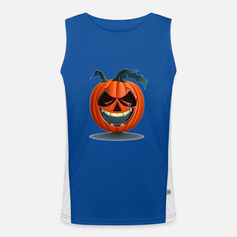 Halloween Pumpkin Men's Functional Contrast Tank Top 