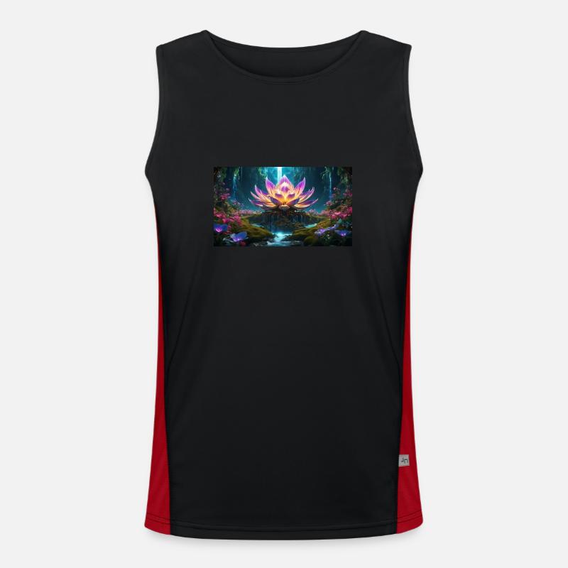Lotus Blüte Funktionelles Kontrast-Tank Top für Männer 