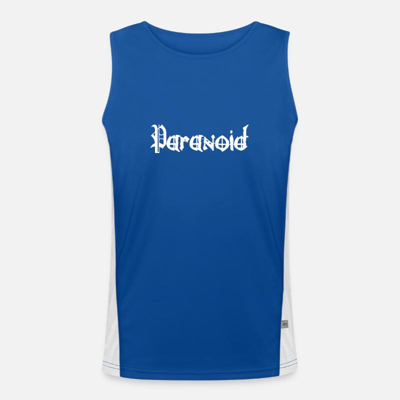 paranoid - white Funktionelles Kontrast-Tank Top für Männer 