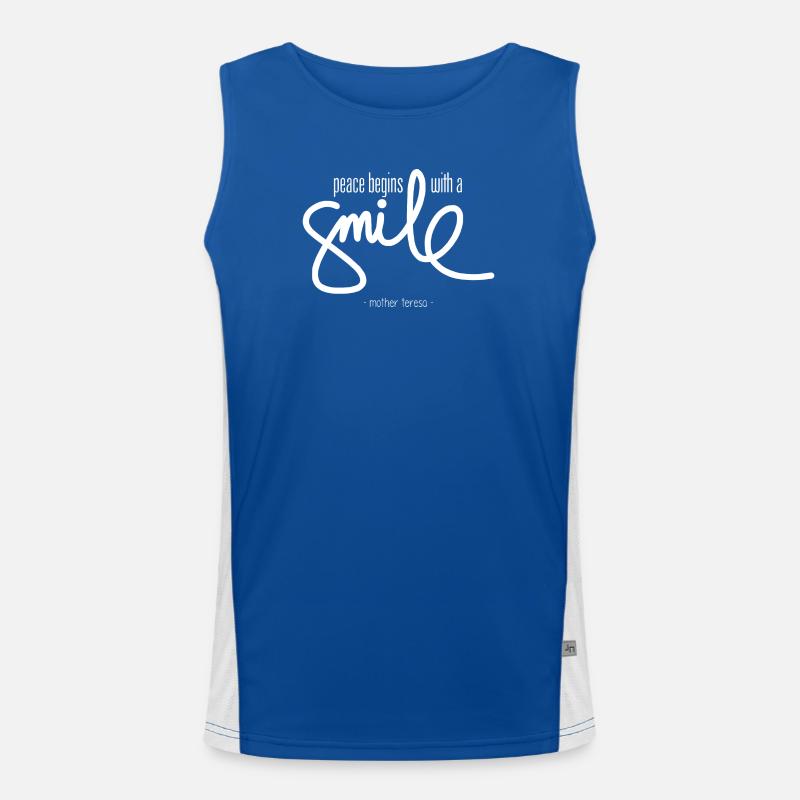 Peace begins with a smile (dark) Men's Functional Contrast Tank Top 