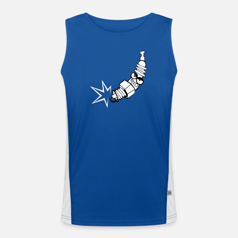 Zündkerze Comic mit Gesicht Funktionelles Kontrast-Tank Top für Männer 