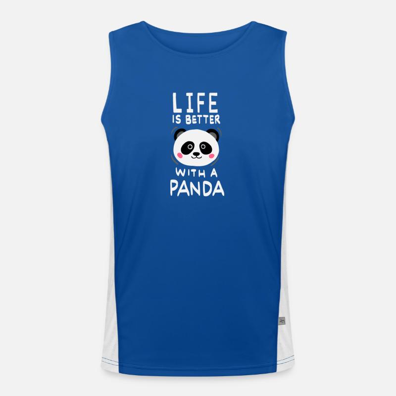 Life Is Better With A Panda Funktionelles Kontrast-Tank Top für Männer 