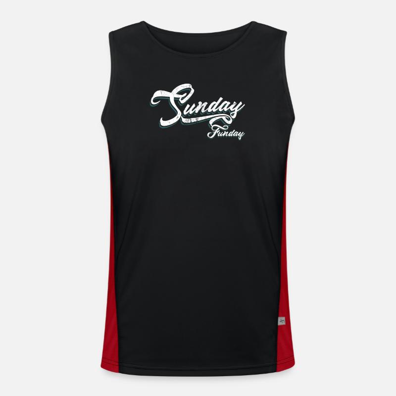 Sunday Funday Script Neon - Men's Functional Contrast Tank Top - black/red