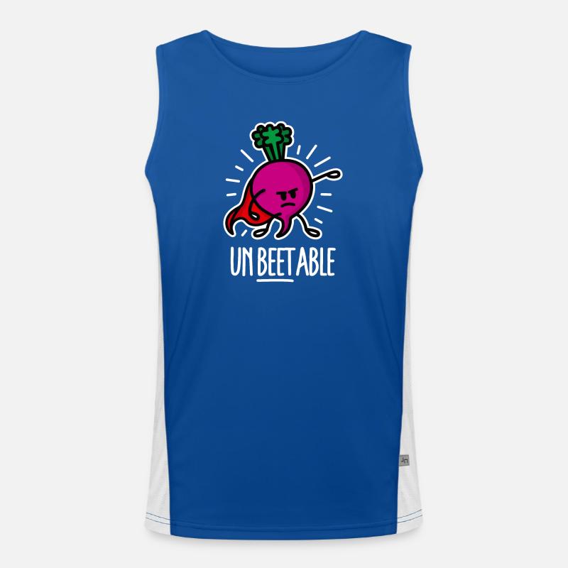 Unbeetable / unbeatable beetroot beet on dark Men's Functional Contrast Tank Top 