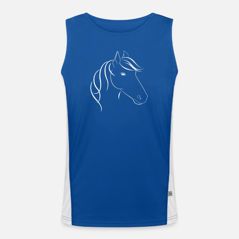 horse head with mane Men's Functional Contrast Tank Top 