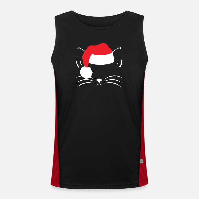 Chemise de chat de noël Débardeur respirant contrasté Homme 