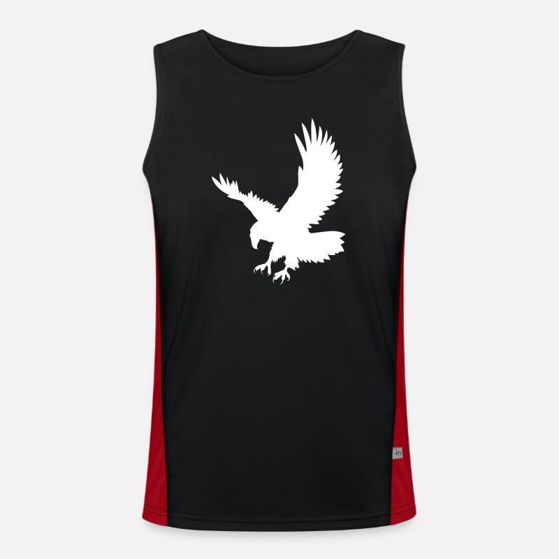 An eagle chasing its prey - Men's Functional Contrast Tank Top - black/red