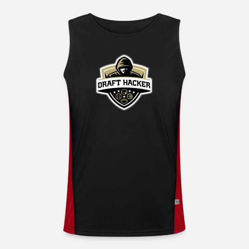 Draft hacker - Men's Functional Contrast Tank Top  - black/red