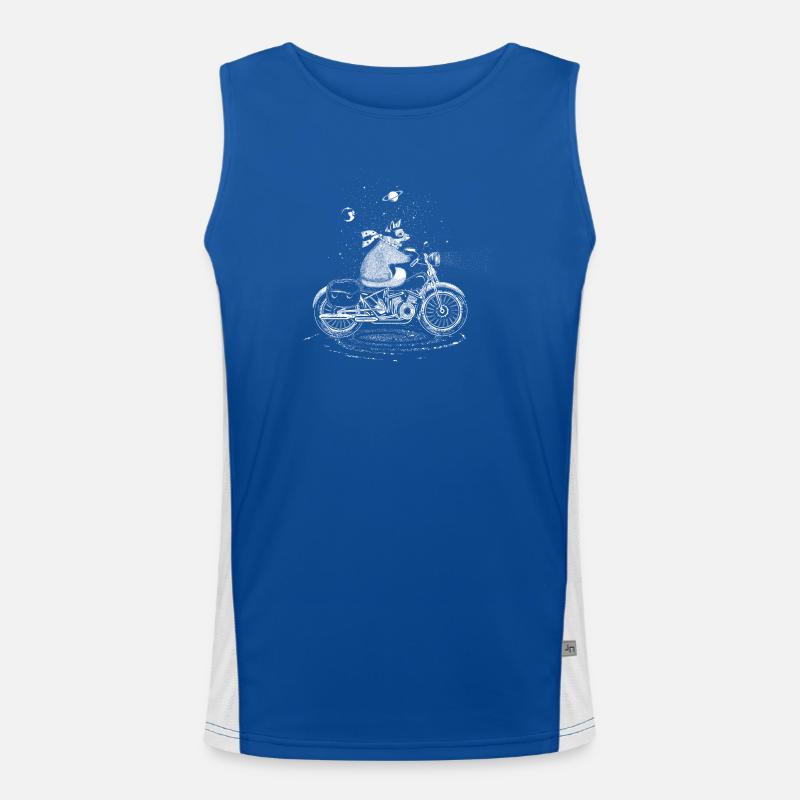 A fox rides a motorcycle Men's Functional Contrast Tank Top 