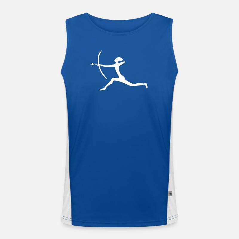 Hunter with bow and arrow Men's Functional Contrast Tank Top 